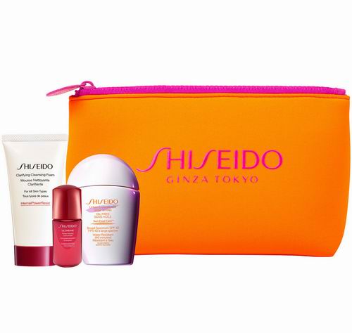 Shiseido 新款防晒小白瓶+肌活焕采洁面膏+红腰子4件套 45加元
