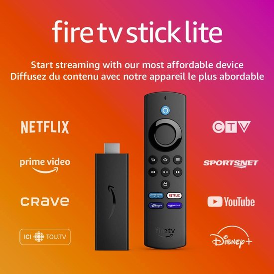  Fire TV Lite 电视棒 内置Alexa语音遥控5折 24.99加元！