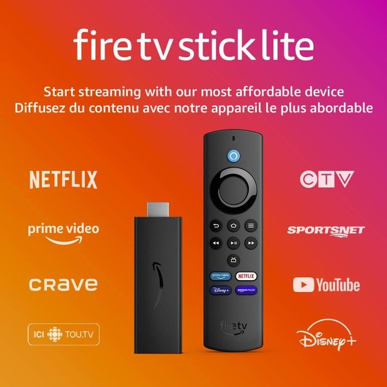  Fire TV Lite 电视棒 内置Alexa语音遥控7折 34.99加元！