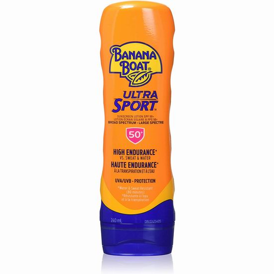  Banana Boat Ultra Sport 香蕉船运动 SPF 50+防晒霜/防晒乳液 7.59加元（原价 10.99加元）！