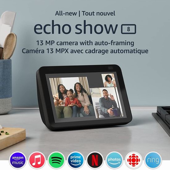 Echo Show 8 第二代大屏智能显示器5.9折 99.99加元包邮！2色可选！