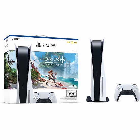  补货！拼手速！PlayStation 5 标准版游戏机+《地平线 西之绝境》套装 719.99加元包邮！