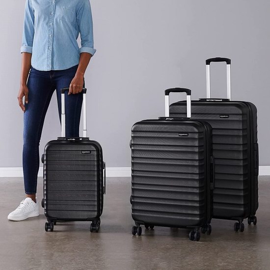  Amazon Basics 20/24/28寸 可扩展 黑色硬壳拉杆行李箱2-3件套6.1折 149.45-190.59加元包邮！