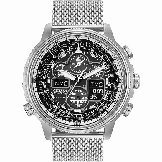  Citizen 西铁城 Navihawk 空中之鹰 JY8030-83E 男式光动能多功能腕表4.6折 392.56加元包邮！