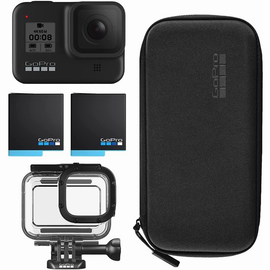  GoPro HERO8 Black 4K超高清 防水运动相机+双电池+保护壳+便携包套装 369.99加元包邮！会员专享！