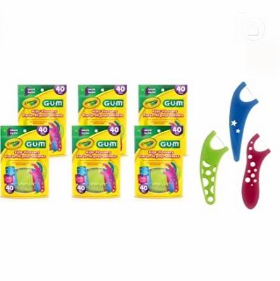  GUM Crayola 儿童牙线40个装×6袋 18.84加元（原价 22.74加元）