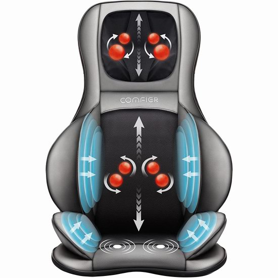  Comfier 多功能 深层指压揉捏加热 按摩椅垫 246.49加元包邮！