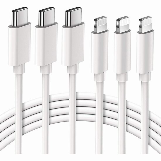  ilikable USB C to Lightning 充电线缆/数据线3件套1.8折 3.41加元限量特卖！