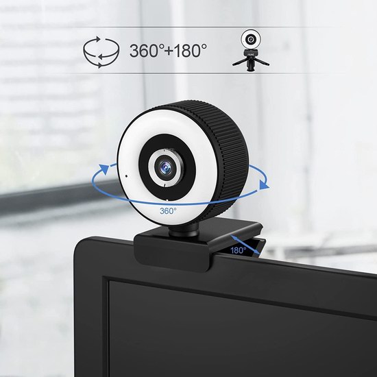  史低白菜价！sarmert 1080P全高清 带环形灯 麦克风 自动对焦 网络摄像头3折 9加元！