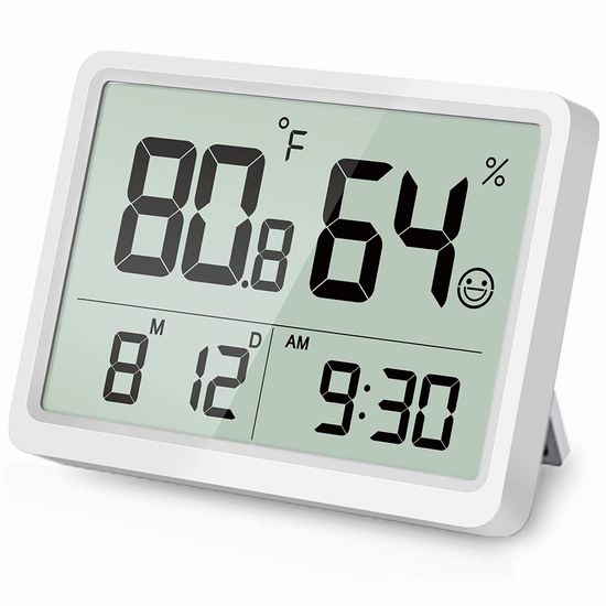  DOOMAY 带日历时间显示 家用温度计/湿度计5折 7.49加元！