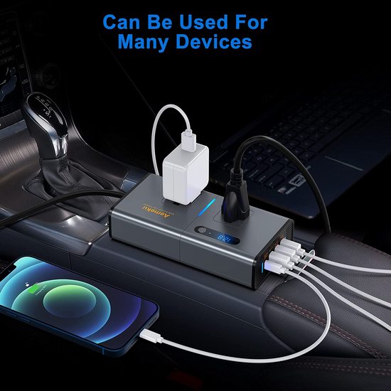 疑似Bug价！历史新低！Aemeku 200W 双插座+4 USB充电 车载变压器5折 19.99加元限量特卖并包邮！