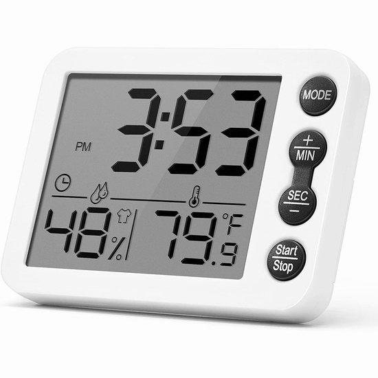 历史新低！SOVIDER 四合一 多功能厨房计时器/闹钟/温度计/湿度计5折 11.54加元！
