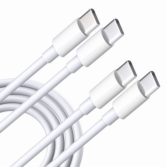  Gnoern 6.6英尺 USB C to C 充电数据线2件套5折 7.99加元！