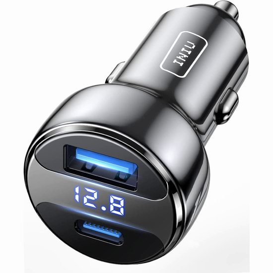  INIU 66W QC 3.0 6A PD 双口 智能车载快速USB充电器4.3折 12.59加元！