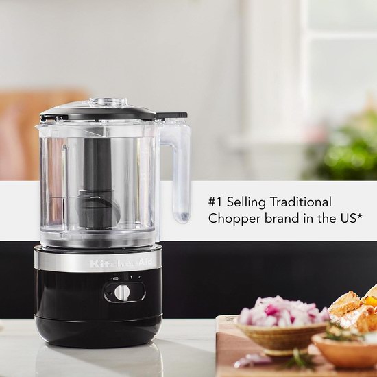  史低白菜价！KitchenAid KFCB519OB 5杯量 充电式 无绳食物处理/切碎/料理机3.3折 59.99加元包邮！