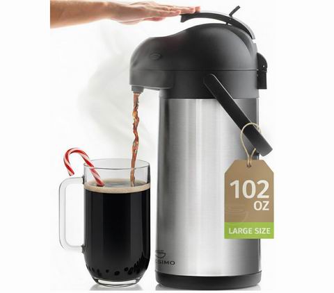 Cresimo 3升 不锈钢双层真空保温瓶/咖啡壶 42.36加元（原价 88.25加元）