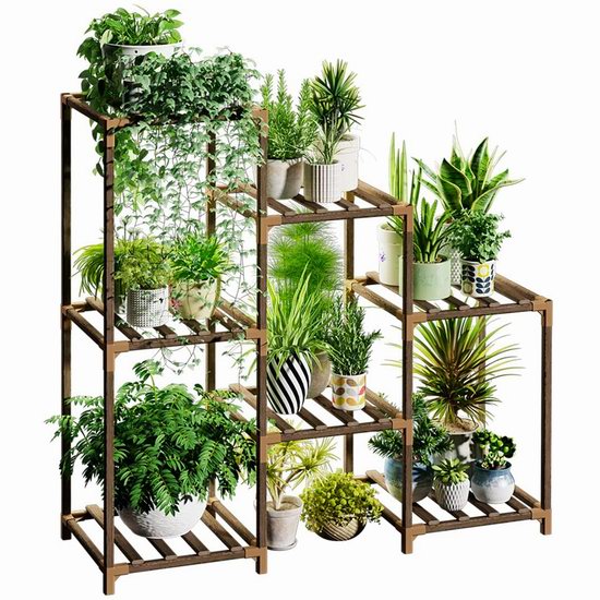  Bamworld 天然碳化实木 植物架/花盆架 29.99加元（原价 39.99加元）