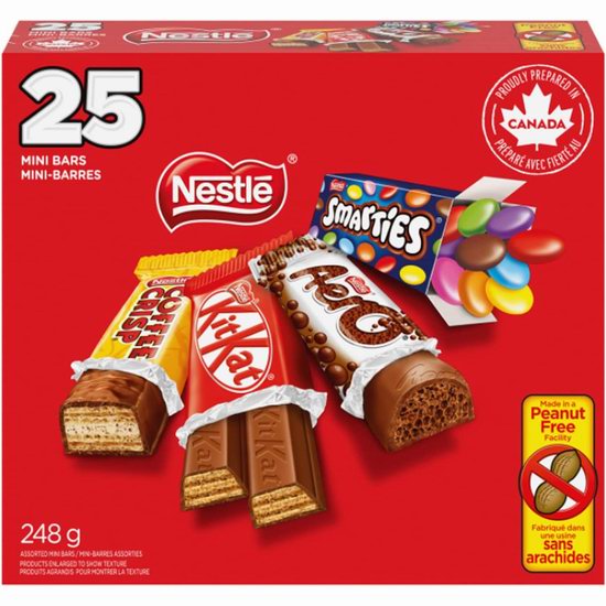  历史新低！Nestlé 雀巢巧克力糖果25件（248克）5.6折 4.64加元！