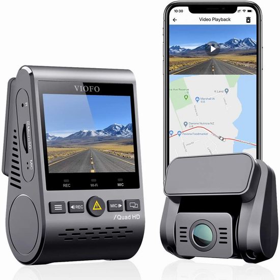  史低价！VIOFO A129 Plus Duo 2K超高清 前后双摄像头 辅助倒车 GPS行车记录仪7.8折 183.99加元（原价 229.99加元）