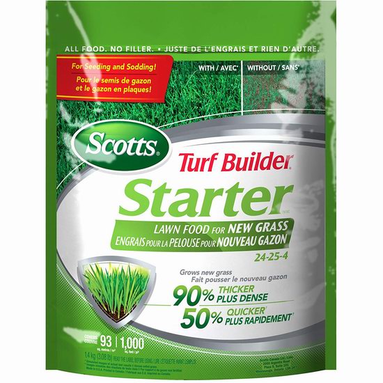  历史新低！Scotts 09127 Turf Builder 草坪肥料（1.4公斤）6.1折 7加元！可覆盖1000尺草坪！