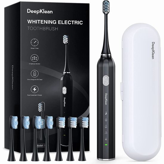  Deepklean 可充电 声波震动电动牙刷 29.99加元（原价 49.99加元）！带8个刷头！