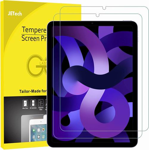  JETech  iPad Air 5 10.9英寸 2022 型号 钢化玻璃膜/屏幕保护膜2片装 15.29加元（原价 17.29加元）