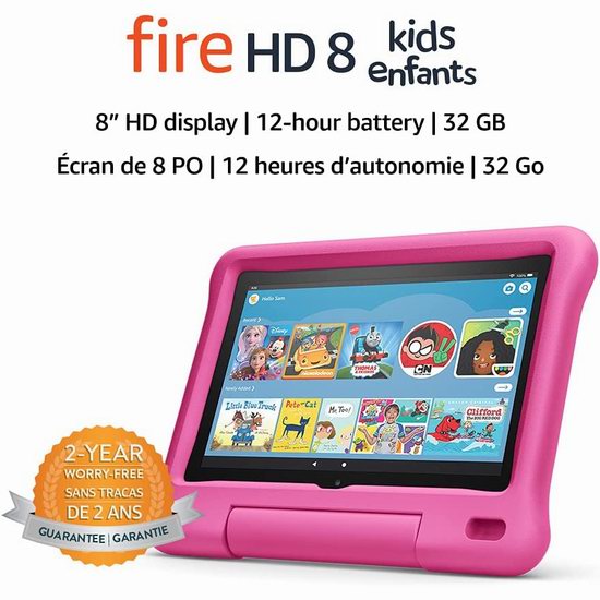  Fire HD 8英寸 儿童专用平板电脑6.8折 129.99加元（原价 189.99加元）！2色可选