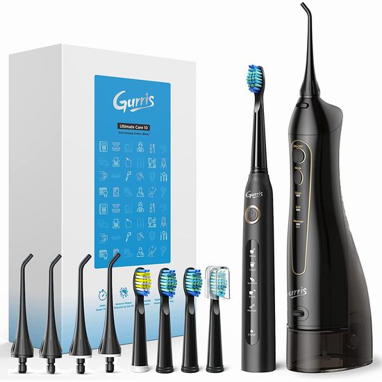  Gurris 充电式强力脉冲口腔冲牙器/水牙线+电动牙刷4.7折 29.19加元包邮！