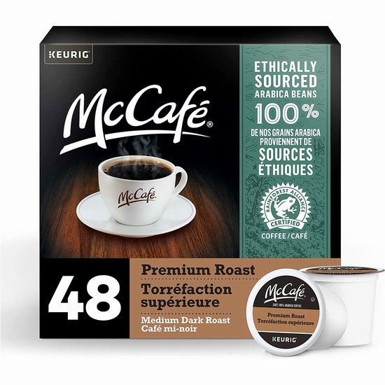  McCafé 麦咖啡 Premium Roast K-Cup 咖啡胶囊48粒 6.9折 25.05加元！单粒仅0.52加元！