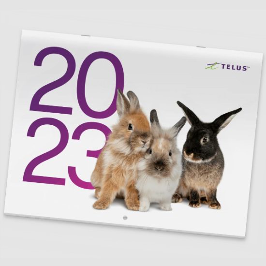  Telus 向客户免费寄送2023年动物月历！