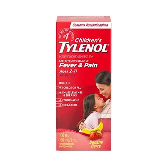  补货！手慢无！Tylenol 泰诺 果味 2-11岁儿童退烧止痛口服液100ml装 9.99加元！2款可选！