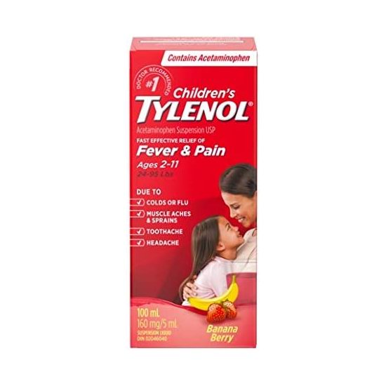  Tylenol 泰诺 果味 2-11岁儿童退烧止痛口服液（100ml装）6.3折 6.35加元！3款可选！