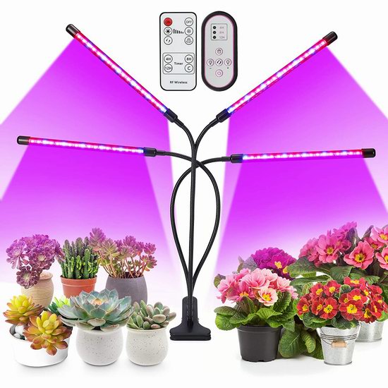  历史新低！Lomotech 72 LED 4灯头 育苗神器 自动定时 LED植物生长灯4.2折 18.99加元限量特卖并包邮！