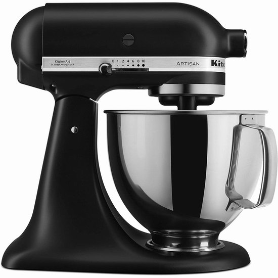  历史最低价！KitchenAid 厨宝 KSM150PSBM Artisan 名厨系列5夸脱多功能厨师机6.3折 299.99加元包邮！