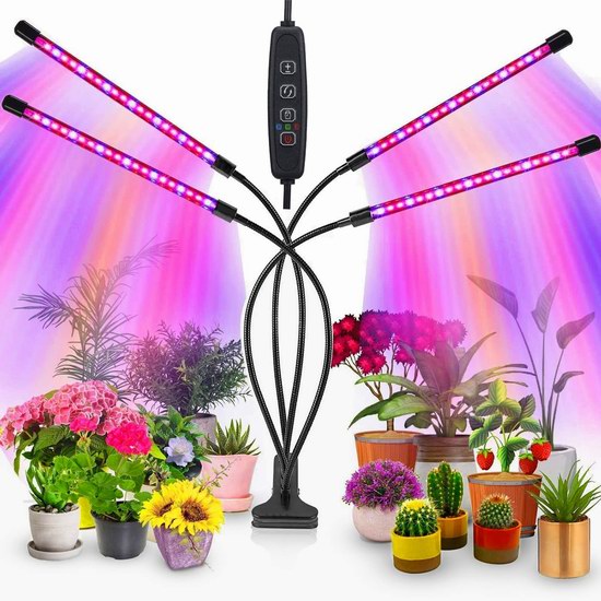  历史新低！toptry 80 LED 4灯头 育苗神器 自动定时 LED植物生长灯6折 20.39加元！