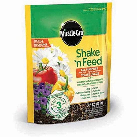  拼手速！历史新低！Miracle-Gro Shake N Feed 通用植物复合肥料（3.6公斤）4.5折 9加元！