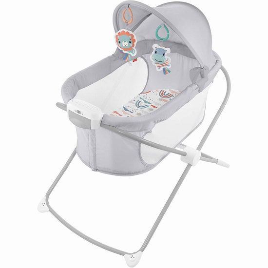  历史新低！Fisher-Price 费雪 Soothing View Projection 可折叠便携式婴儿摇篮4.7折 79.93加元包邮！