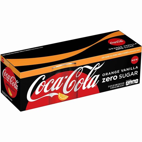  Coca-Cola 可口可乐 橙子香草味 无糖碳酸饮料（355ml x 12罐）3.8折 6.77加元！