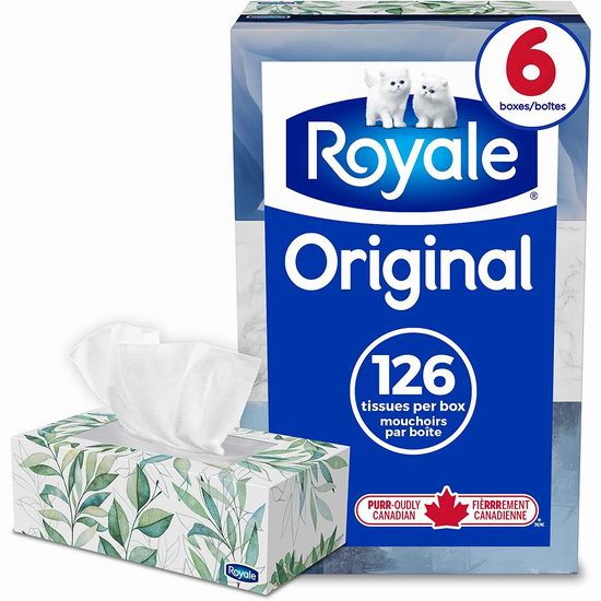  Royale Original 双层面巾纸（126张 X 6盒）7.59加元！