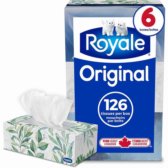  Royale Original 双层面巾纸（126张 X 6盒）7.4折 6.65加元！
