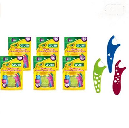  GUM Crayola儿童牙线6×40个装 18.77加元（原价 22.74加元）！每袋3.14加元