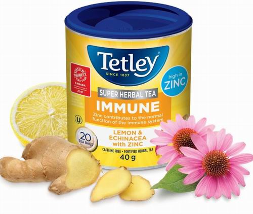  提升免疫力！Tetley 含锌 柠檬紫锥花茶20包 2.77加元（原价 4.99加元）！多种味道可选！