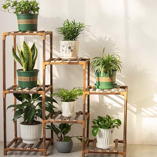  历史新低！Zerome 天然碳化实木 植物架/花盆架6折 29.99加元包邮！