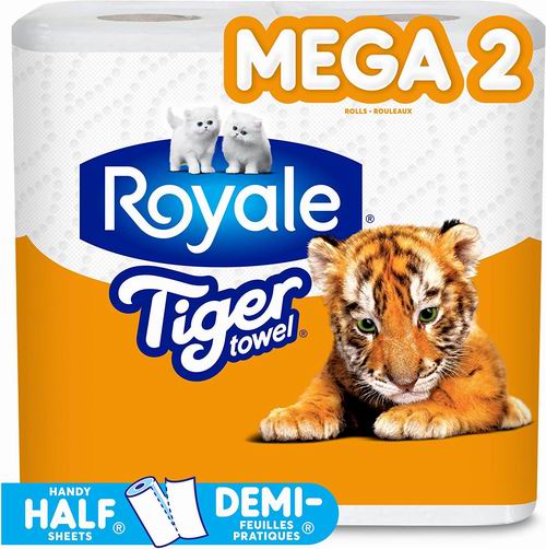  Royale Tiger 2层加厚厨房纸/擦手纸2卷 6.07加元（原价 7.52加元）