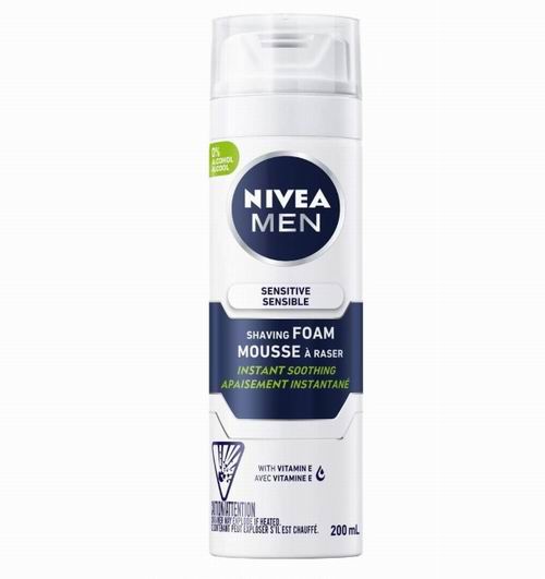  NIVEA 男士敏感肌肤剃须泡沫 200毫升 3.3加元