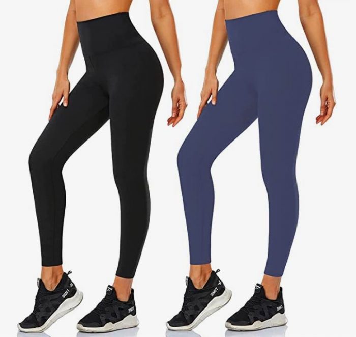  iaoja 高腰收腹瑜伽裤/紧身裤 2件套 24.99加元/ 每条仅12.49加元！3款可选！