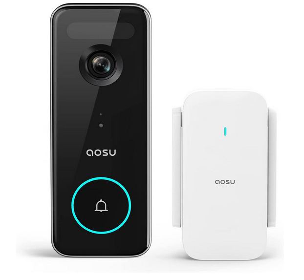  AOSU 5MP 超高清 无月费 180天续航 3D可视门铃安防摄像头5.6折 129.07加元