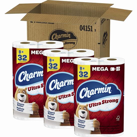  历史新低！Charmin Ultra Strong 超强双层卫生纸24卷装6折 23.62-29.92加元！相当于普通96卷！