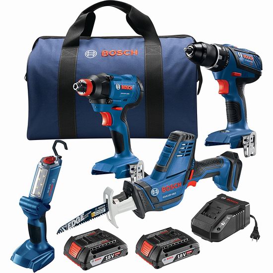  历史新低！Bosch 博世 GXL18V-496B22 18V 电动工具4件套5.6折 279.99加元包邮！