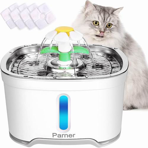  Parner  2.5升自动不锈钢宠物/狗/猫饮水机 35.99加元（原价 53.39加元）